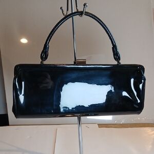 🖤✨ Vintage Garay Black Patent Leather Purse | 1930s Retro Elegance Whimsigoth